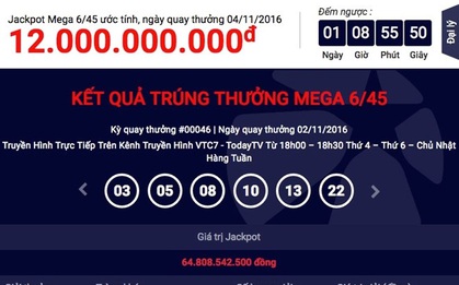 Khách hàng trúng giải Jackpot 65 tỷ đồng "ẵm" thêm cả giải nhất