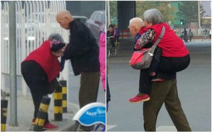 Hình ảnh cụ ông già yếu cõng vợ trên đường lay động trái tim hàng triệu người