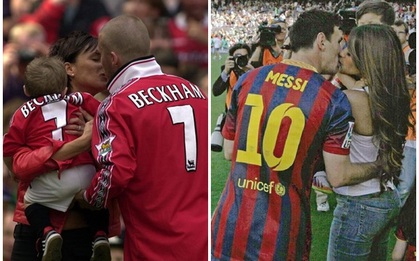 Những màn "khóa môi" ngọt lịm của sao bóng đá và WAGs ngay trên sân cỏ