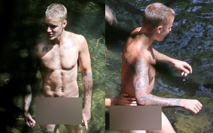Sau Orlando Bloom, đến lượt Justin Bieber bị tung ảnh khỏa thân tắm suối bên mẫu nữ