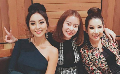 Hoa hậu Hải Dương khoe ảnh ăn tối cùng Hoa hậu Hoàn vũ Hàn Quốc