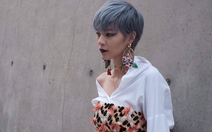 Seoul Fashion Week: Phí Phương Anh lại đổi màu tóc, kẻ mắt sắc lẹm cùng Hoàng Ku khoe style sexy