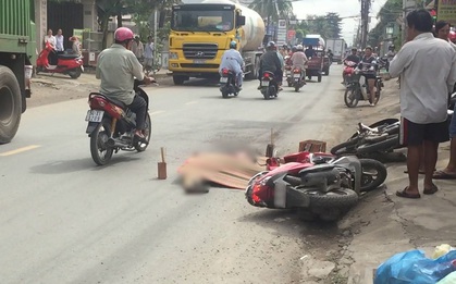 TPHCM: Ngã xuống đường sau va chạm với container, người đàn ông bị bánh xe cán tử vong