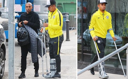 Man City nhận cú sốc: Gabriel Jesus gãy xương bàn chân