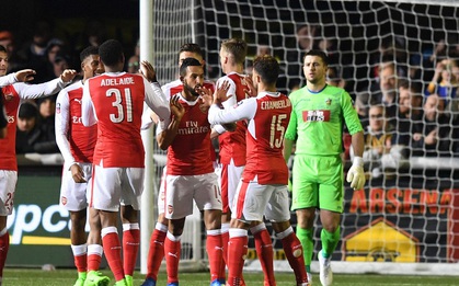 Vượt qua đội bóng nghiệp dư, Arsenal thẳng tiến vào tứ kết FA Cup