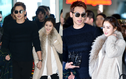 Clip: Kim Tae Hee và Bi Rain nắm chặt tay, cười rạng rỡ xuất hiện lần đầu sau đám cưới
