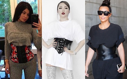 Tóc Tiên, Hương Giang Idol... đua nhau khoe eo với mốt diện corset cùng đồ thun như nhà Kardashian