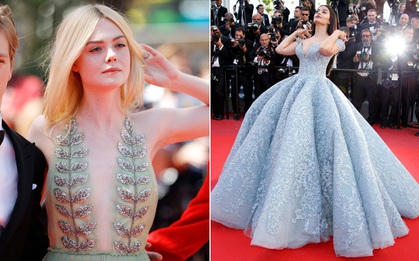 Những chiếc váy đỉnh nhất thảm đỏ Cannes 2017: Aishwarya Rai là "Nữ hoàng" thì Elle Fanning là "Công chúa"!
