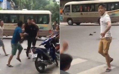 Hai nhóm thanh niên cầm hung khí hỗn chiến trên phố cổ Hà Nội giữa ban ngày