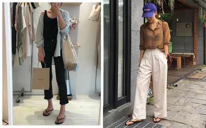 Dép tông, dép lào giờ đã thành món đồ sành điệu, được các fashionista xứ Hàn diện chụp OOTD cực "chất"