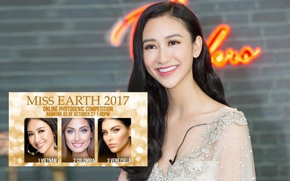 Sau phần thi mặt mộc, Hà Thu vươn lên dẫn đầu bình chọn Gương mặt ăn ảnh tại Miss Earth 2017