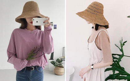 Mũ cói năm nay toàn kiểu xinh tuyệt, sẵn sàng đánh bật hết mũ lưỡi trai, mũ tai bèo