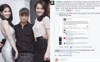 Đỗ Mạnh Cường xoá status, nói "sẽ rút kinh nghiệm" nhưng không quên nhắn Ngọc Trinh "ăn nói cho đàng hoàng"
