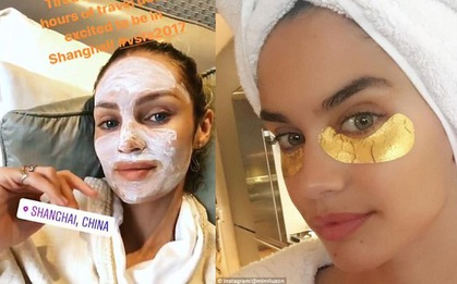 Không riêng gì Phạm Băng Băng, các thiên thần Victoria's Secret cũng rất "nghiện" đắp mặt nạ