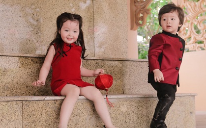 Cadie Mộc Trà - Alfie Túc Mạnh xúng xính lồng đèn, cực đáng yêu trong bộ ảnh Trung thu