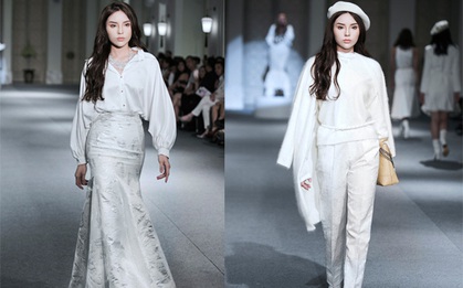 Kỳ Duyên thần thái tự tin, "lạnh băng" như công chúa tuyết khi làm vedette cho show của Adrian Anh Tuấn