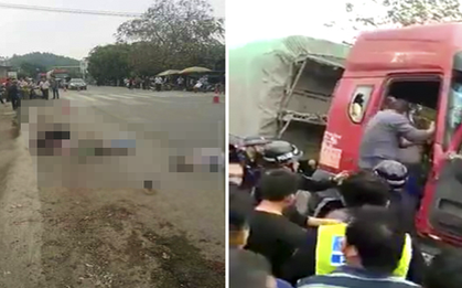 "Xe tải điên" lao thẳng vào đoàn học sinh đang băng qua đường, nhiều em bị thương