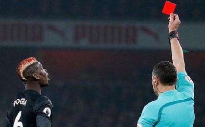 Pogba bị đuổi vì phạm lỗi ác ý, nghỉ trận derby Manchester