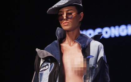 Người mẫu tomboy nhất Việt Nam để lộ hết vòng 1 trên sàn diễn Elle Fashion Show
