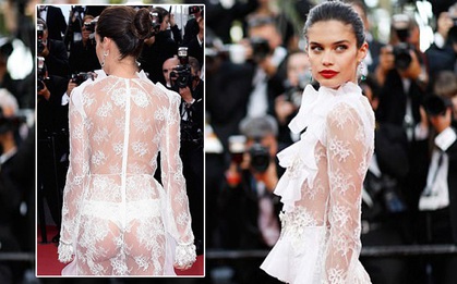 Thiên thần Victoria's Secret "hâm nóng" thảm đỏ Cannes với váy xuyên thấu khoe vòng 3