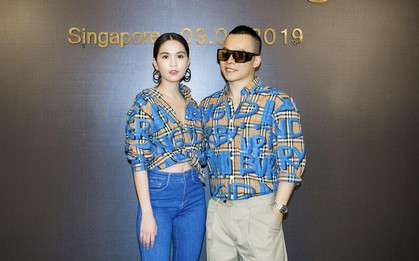 Cặp đôi "ngưng đọng thời gian" Ngọc Trinh - Khắc Tiệp diện ton sur ton dự sự kiện