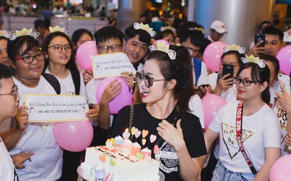 Trở về nước sau màn trình diễn tuyệt vời tại Nhật Bản, Đông Nhi "lọt thỏm" trong vòng vây của đội fan hùng hậu