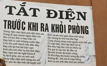 Chỉ yêu cầu học sinh Tắt điện trước khi ra khỏi lớp mà thầy giáo này làm được cả một bài thơ tình lâm li bi đát