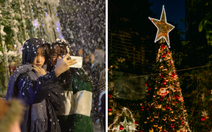 Trường ĐH con nhà giàu này là trường trang trí Noel đẹp nhất VN, có máy phun tuyết nhân tạo, tha hồ sống ảo