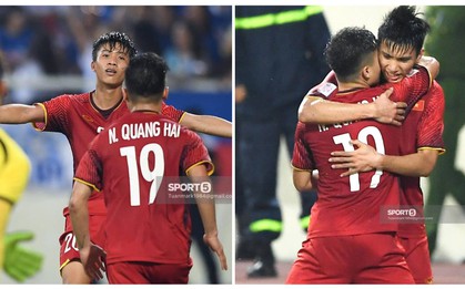Fan soi khoảnh khắc đáng yêu: Mới lao đến ôm Văn Đức, Quang Hải đã "trở mặt" sà vào lòng Văn Hậu