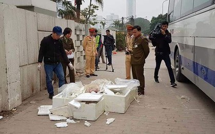 Xe 43 chỗ ngồi chở… 7 thùng nội tạng bốc mùi