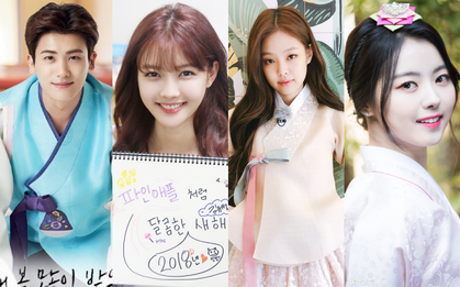 Sao Hàn đón Tết: Idol thi nhau diện hanbok lung linh, Park Shin Hye cùng dàn sao gửi lời chúc trên phim trường