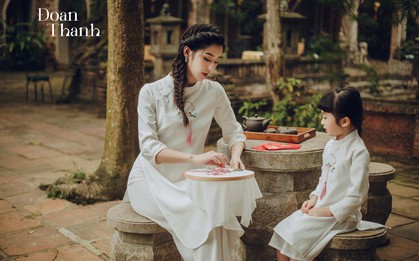 Tan chảy với bộ sưu tập áo dài Tết mẹ và bé
