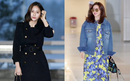Krystal đụng độ "Phạm Băng Băng Hàn Quốc" tại sân bay: Người đơn giản cũng sang chảnh, kẻ sến đến mức thảm họa