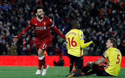 "Messi Ai Cập" ghi 4 bàn, Liverpool hủy diệt Watford tại Anfield