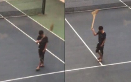 Clip: Khi bạn đang thất tình nhưng cấp trên lại bắt đi quét sân tennis thì thần thái phải như thanh niên này