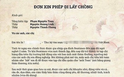 Cô gái bá đạo viết "đơn xin phép đi lấy chồng" gửi sếp