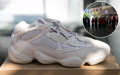Dân tình cắm cọc qua đêm, xếp hàng kín mít tại Bitexco Sài Gòn để canh mua Yeezy 500 Blush