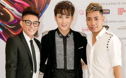 Phù thủy trang điểm Phúc Nghĩa và ca sỹ Nguyên Vũ bảnh bao tại họp báo khởi động Cây Cọ Vàng