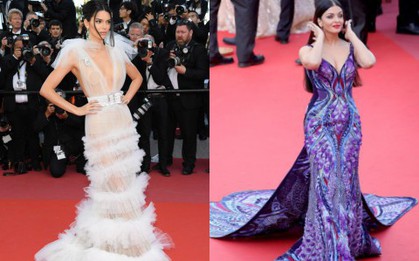 Thảm đỏ LHP Cannes: Kendall lại khoe vòng 1, "Hoa hậu đẹp nhất mọi thời đại" lộ dáng mũm mĩm vẫn cực lộng lẫy