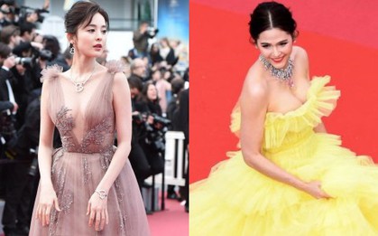 Thảm đỏ LHP Cannes: Cổ Lực Na Trát hở ngực gợi cảm nhưng bị loạt mỹ nhân châu Á khác "át vía"