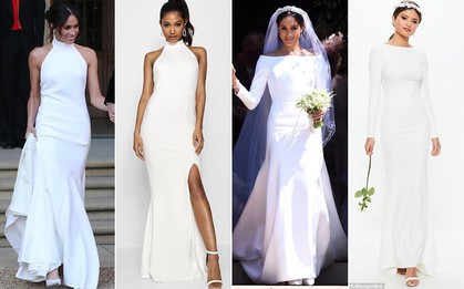 Váy cưới của Công nương Meghan Markle đã bị nhái lại với giá chỉ vài trăm tới vài triệu đồng, và có món đã "cháy hàng"