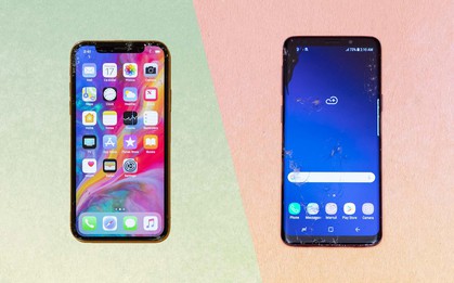 iPhone X và Galaxy S9 thi thả rơi sấp mặt, chỉ xem thôi cũng thấy nhói lòng