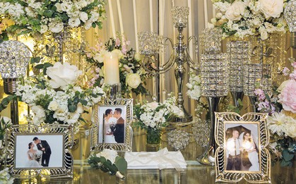 Khung cảnh sang trọng, ngập tràn sắc hoa bên trong tiệc cưới "ngôn tình" của Diệp Lâm Anh