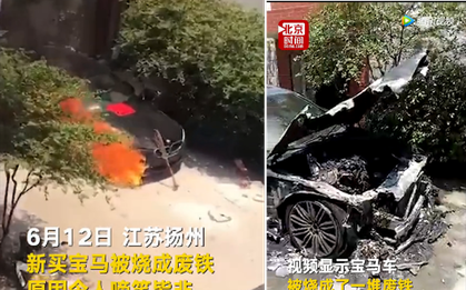 Trung Quốc: Dâng lễ thắp hương cho chiếc BMW bạc tỉ mới mua, thanh niên lỡ tay đốt trụi xe luôn