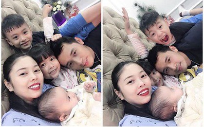 Mẹ con Hằng Túi quây quần chúc mừng Ngày của Cha dành cho ông xã kiến trúc sư Tiến Dũng