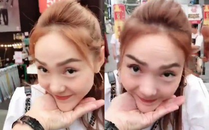 Mặc bàn tán của dư luận về chiếc cằm biến dạng, Minh Hằng vẫn tự tin thực hiện trào lưu "Halu Halu"