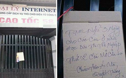 Thấy tấm biển treo trước cửa hàng net, nhiều người quay lưng bỏ đi nhưng miệng tủm tỉm cười