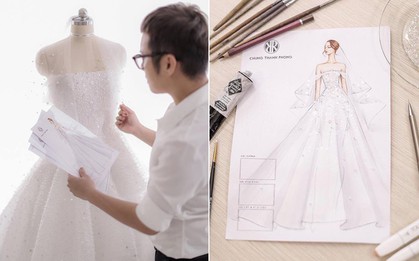Đây chính là chiếc váy cưới trong mơ mà Á hậu Tú Anh sẽ mặc trong đám cưới tối nay