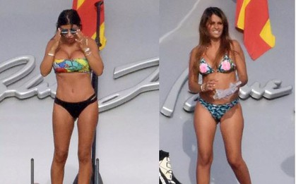 Vợ Messi và vợ Fabregas khoe vóc dáng gợi cảm với bikini