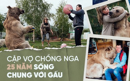 Chăm sóc như con ruột, cặp vợ chồng Nga đã chung sống với chú gấu mồ côi suốt 25 năm